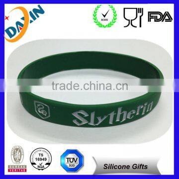 Promotional Fashion Logo Debossed Ink Filled Silicone Bracelet