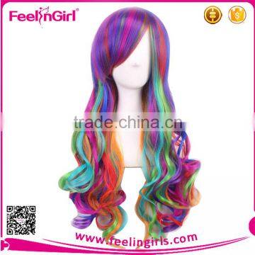 Exported Fancy Mixed Color Synthetic Cosplay Wigs Caps photo-5