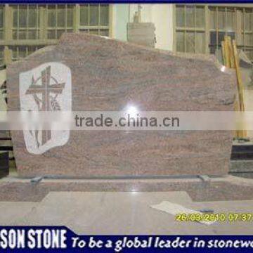 tombstone cross red granite high quality