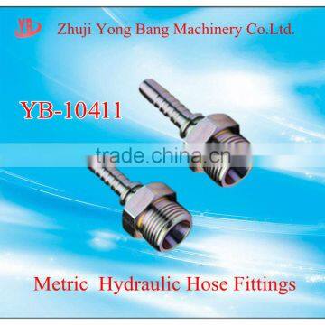 White reusable hydraulic hose fittings 24 degree cone hose fitting10411