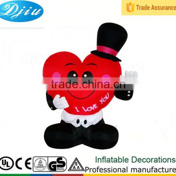 DJ-XT-81 inflatable cartoon red heart smile like gentleman company advertising decoration