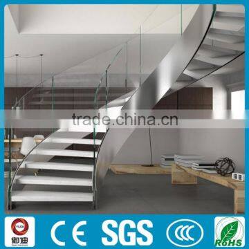 indoor decoration steel wood Arc, curve stairs --YUDI