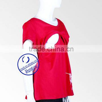 Custom Short Sleeve Spandex Cotton Maternity Breastfeeding Nursing Clothing Quality Choice Most Popular photo-2