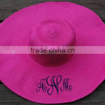 Monogrammed Floppy Straw Hat/ Beach Hat/ Sun Hat/ Bridesmaids