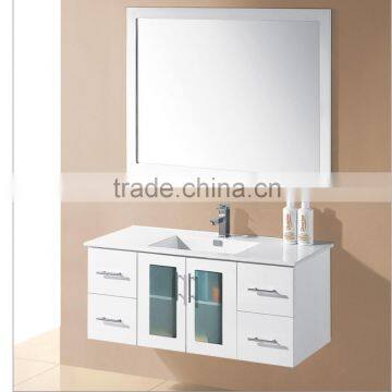 Four drawers glass door bathroom cabinet mirror bathroom vanity