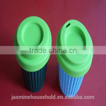 Hot Sale BPA Free Unbreakable Silicone Coffee Cups with silicone lids