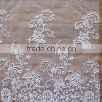 Beaded And Corded Embrioded Wedding Dress Lace Fabric