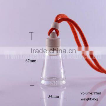 13ml Clear Mini Empty Glass Aroma Vial Pendant Auto Perfume Bottles Diffuser