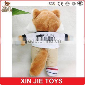 Plush Fox Doll Toys Animal Shape Soft Dolls With Clothing EN71 Standard Stuffed Fox Doll Toy