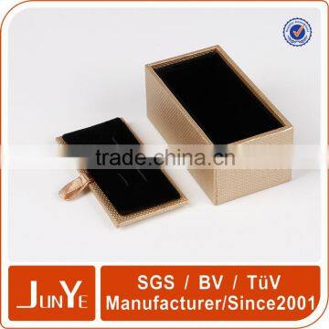 Gold and Black Cufflink Wine Paper Package Box With Handle photo-3