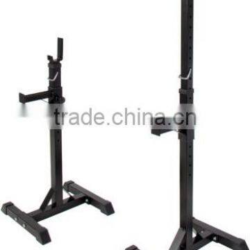 Pair of Adjustable Standard Solid Steel Squat Stands Barbell Free Press Bench