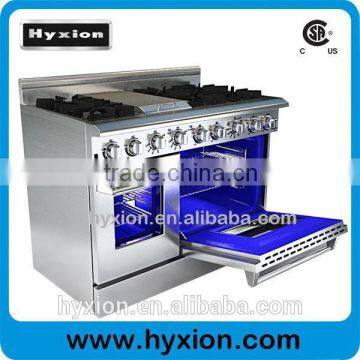Hyxion CSA approved infrared range with broiler and griddle