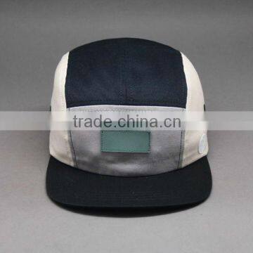 CUSTOM BLANK WHOESALE LEATHER PATCH 5 PANEL HAT