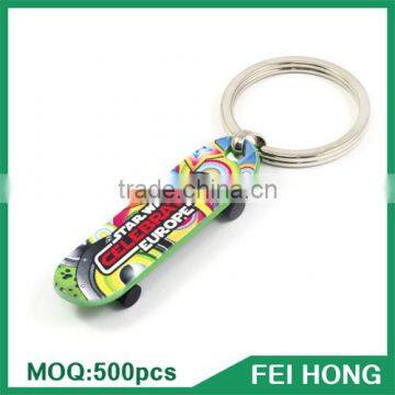 Wholesale bulk cheap souvenir gifts metal skateboard keychain