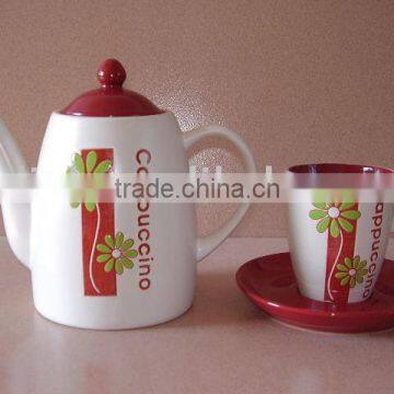 15pcs beautiful handpainted ceramic coffee set