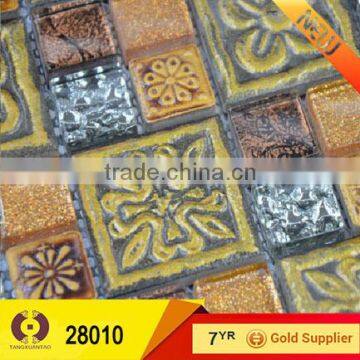 Good price decorative ceramic glass mosaic tile (28010)