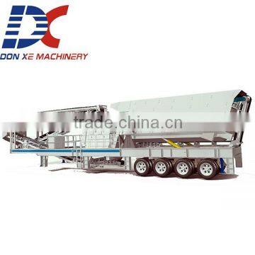 New design wheel type mobile crushing production line