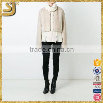 OEM Factory Price Collarless Fur Coat, Trench Style Long Women Fur Coat photo-6