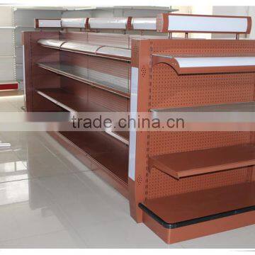 double sided feature and metallic material supermarket shelves