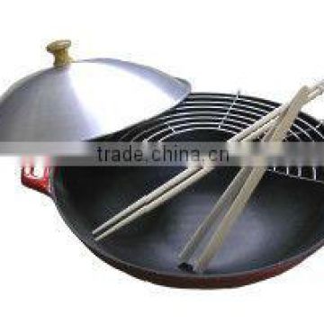 enamel cast iron wok professional wok