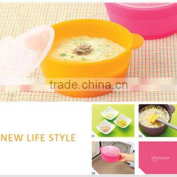 Personalized Round Silicone Rubber Kitchen Microwave Bowl With Lid photo-3