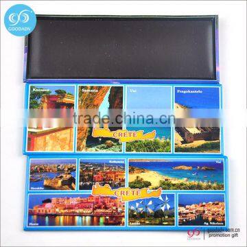 Promotional home decor cities sticker tin plate fridge magnet tourist souvenir magnets