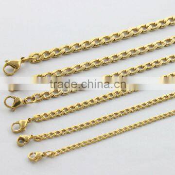 Gold Plated Stainless Steel Necklace Chain for Men Jewelry China Manufacturer