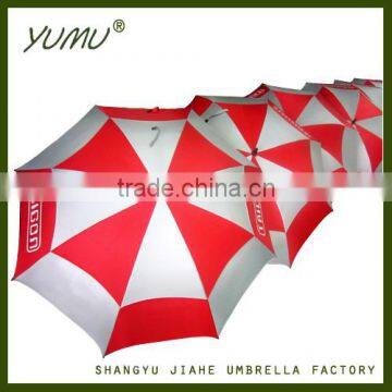 60Inch Red/ White Two-tier Golf Umbrella, ODM Branded Golf Umbrella