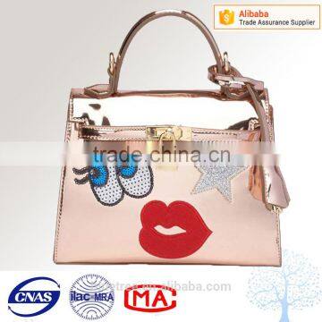 Tote styles fashion women bag with stitching eye handbag