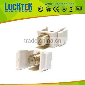 Recessed F female to Female keystone jack,coupler,white