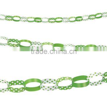 Green Polka Dot Paper Chain Garland Decorations Baby Shower Birthday Party Supplies