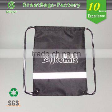 Lead Free Practical black reflective backpack drawstring bag