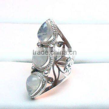 Indian silver ring jewellery semi precious gemstone rings