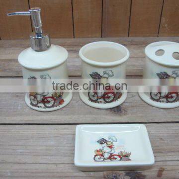 decorative new chef design ceramic complete bathroom set