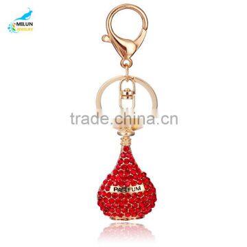 Cheap gift perfume bottle key chains rings