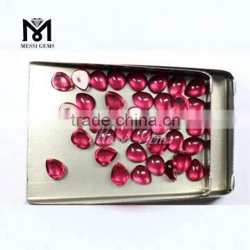 Polished Pear Cut Rose Red CAB Glass Stone