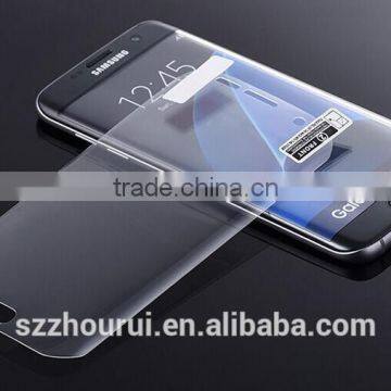 Full cover edge to edge soft PET and TPU screen protector for samsung s7edge