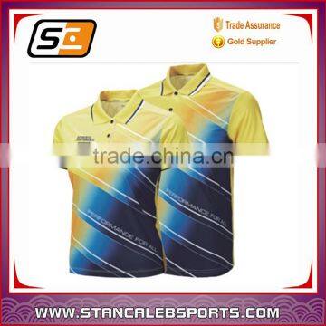 Stan Caleb couple's sublimated table tennis jersey, wholesale cheap tennis shirts, tennis uniform design