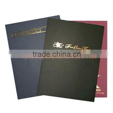 matt paper presentation folder with gold foil