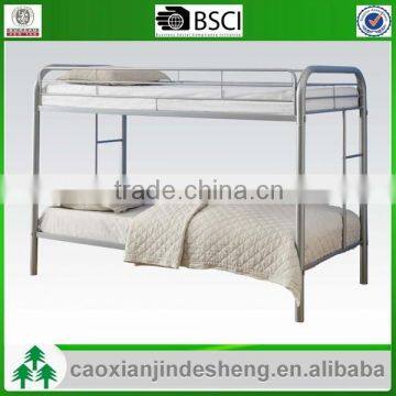 Modern metal twin over twin bunk bed - Silver finish TT-13