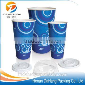 Logo printed disposable cold paper cup, soda drink paper cup