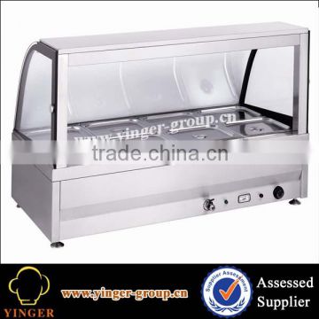 commercial electric stainless steel food warmer for sale with glass