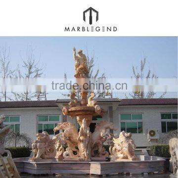 outdoor water fountain with horse