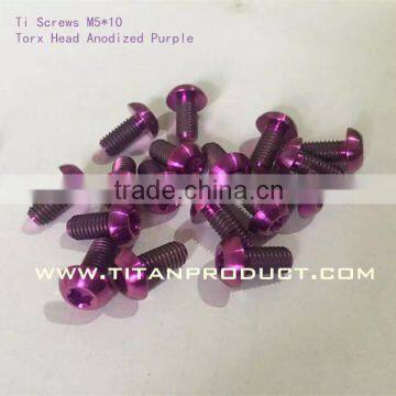 Titanium Screws M5 x 10mm Water Botle Cage Screws Disc Brake Rotor Screws Torx Head Screws