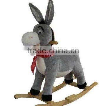 kids wooden donkey rocking horse