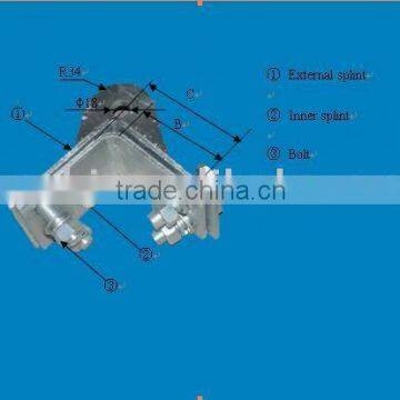 Fastening clamp for corner tower in cable