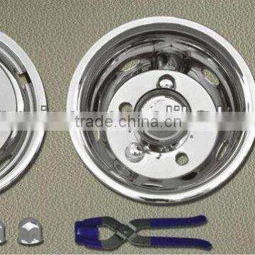 17.5' UNIVERSAL STAINLESS STEEL WHEEL COVER, WHEEL SIMULATOR