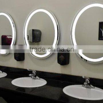 Modern design round bathroom fluorescent mirror with button switch