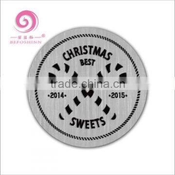 New Design Stainless steel of the christmas in Locket Plate