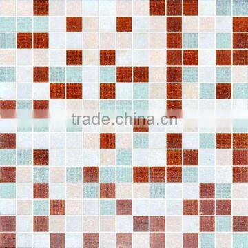 modern house mixed color glass mosaic tile luxury bathroom design (GLMIX10)